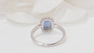 Ring 54.5 Ring in white gold, Ceylon sapphire and diamonds 58 Facettes 32241