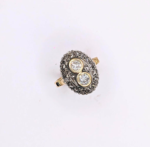 Bague Bague pompadour or et diamants 58 Facettes