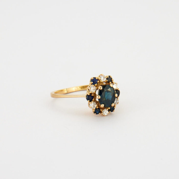 Bague 51 Bague Marguerite Saphirs et Diamants 58 Facettes