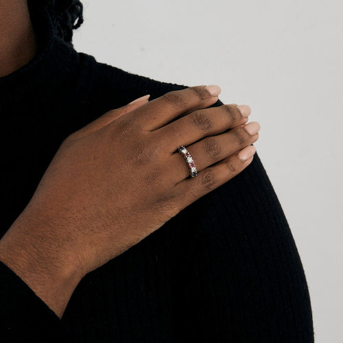 Bague 53 Bague Jarretière Saphirs Diamants Rubis 58 Facettes EL2-132