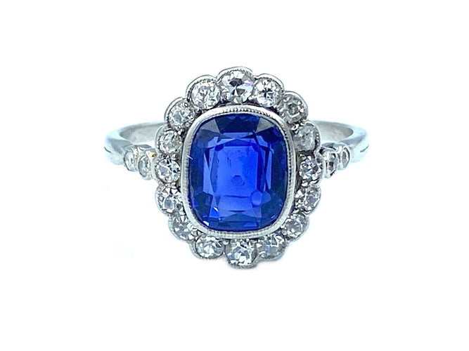 Bague Bague 1910 platine, saphir et diamants 58 Facettes