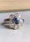 Bague 51 Bague Marguerite or blanc Saphir Diamants 58 Facettes