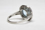 Bague 56 Bague style Art Déco Platine Aigue-marine et Diamants. 58 Facettes