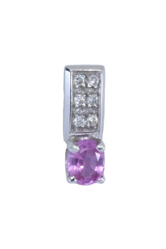 Pendentif PENDENTIF SAPHIR ROSE ET DIAMANTS 58 Facettes 059551