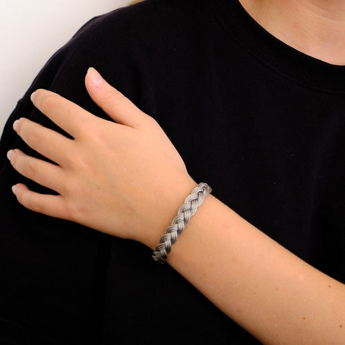 Bracelet Bracelet Albanu Acier Tressé 58 Facettes