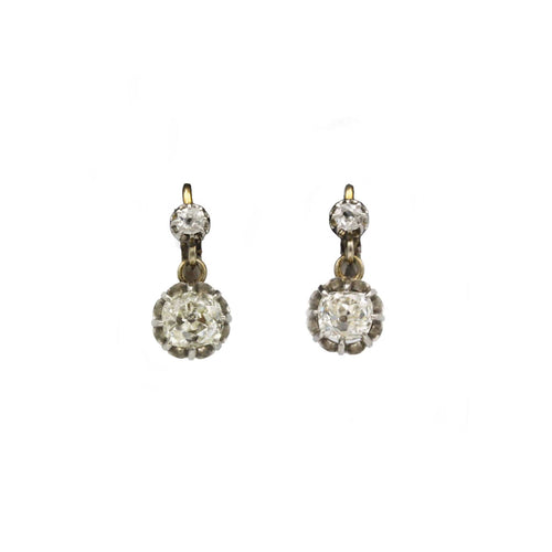 Boucles d'oreilles Boucles d'Oreilles - Or, Platine et Diamants 58 Facettes 220316R