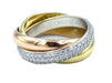 CARTIER ring. Trinity Classic Collection, 3 gold and diamond wedding ring 58 Facettes