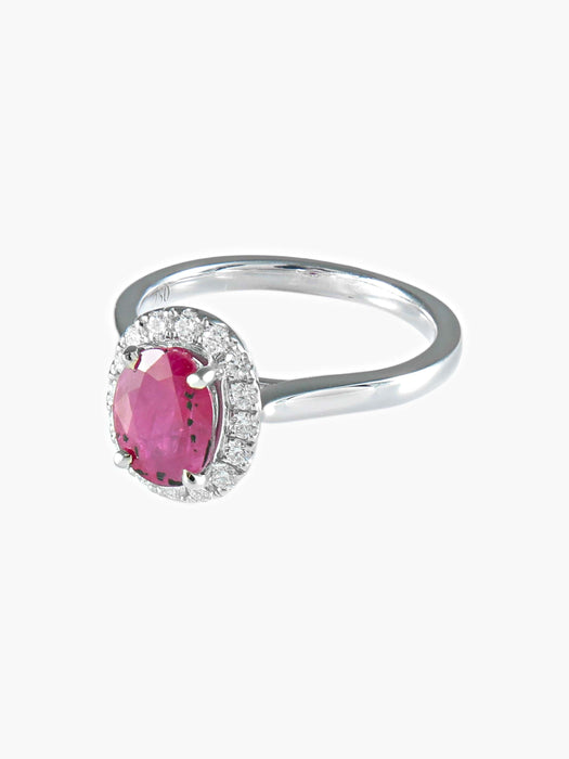 Bague 52 Bague Marguerite Rubis Diamants 58 Facettes