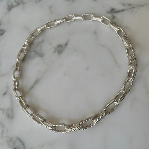 Collier Collier chaîne mailles tressées argent 58 Facettes 653119