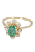 Ring 53 EMERALD AND DIAMOND DAISY RING 58 Facettes 078191