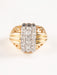 Ring 59 Ring in yellow gold, platinum and diamonds 58 Facettes