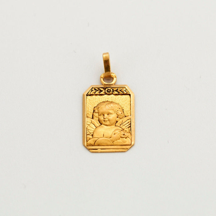 Pendentif Médaille ancienne ange Raphaël 58 Facettes
