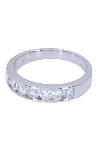 Bague 56 Bague demi-alliance Or blanc Diamant 58 Facettes 077621