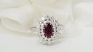 Ring 52 Double surround ring Ruby Diamonds 58 Facettes 32360