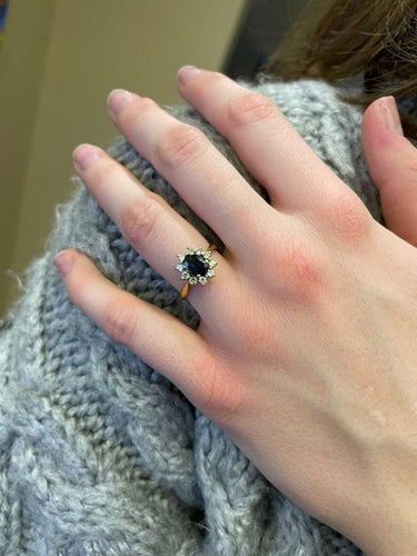 Bague 51 BAGUE MARGUERITE SAPHIR ET DIAMANTS 58 Facettes 061971