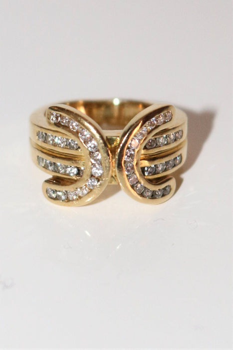 Bague 46 Bague d'auriculaire or jaune et diamants 58 Facettes 492