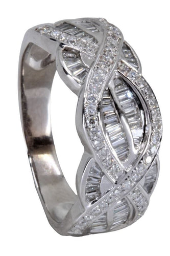 Bague 54 BAGUE DIAMANTS ENTRELACÉE 58 Facettes 058541