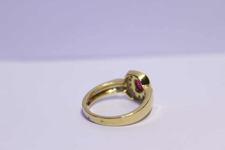 Bague 55 Bague or Diamants et Rubis 58 Facettes