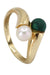 Ring 49 YOU AND ME PEARL AND MALACHITE RING 58 Facettes 060971