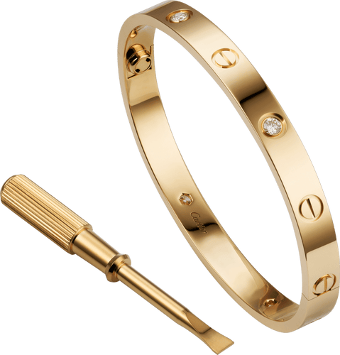 Bracelet Bracelet Cartier LOVE Diamants Or Jaune 58 Facettes BS140