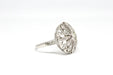 Ring Platinum art deco style ring with diamonds 58 Facettes