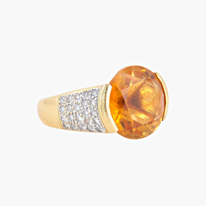 Bague 51 Bague Citrine Diamants 58 Facettes