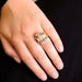 Ring 53.5 Tank ring Diamonds red stones 58 Facettes A6322
