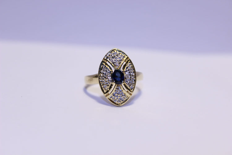 Bague 48 Bague Diamants et Saphir 58 Facettes