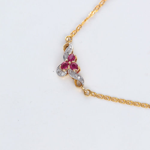 Collier Collier Diamants 3 Rubis 58 Facettes JE36