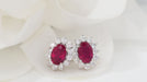 Earrings White gold, ruby ​​and diamond earrings 58 Facettes 32242