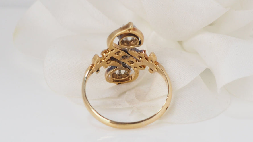 Bague 60 Bague Toi Et Moi en Or Bicolore & Diamants 58 Facettes 32257