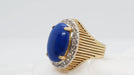 Ring Vintage yellow gold Lapis Lazuli and diamond ring 58 Facettes 30305