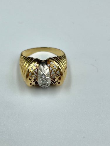 Bague 54 Bague or jaune 3 diamants 58 Facettes