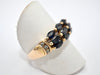 Ring 62 Retro ring sapphires diamonds yellow gold 58 Facettes