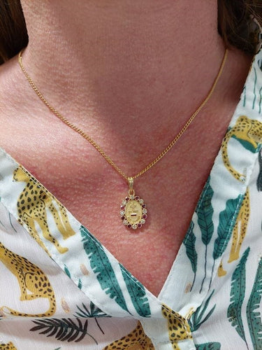 Pendentif AUGIS - MÉDAILLE D'AMOUR RUBIS ET DIAMANTS 58 Facettes 073871