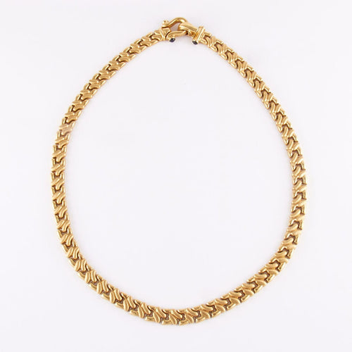 Collier Collier en or jaune, Saphirs Cabochon 58 Facettes