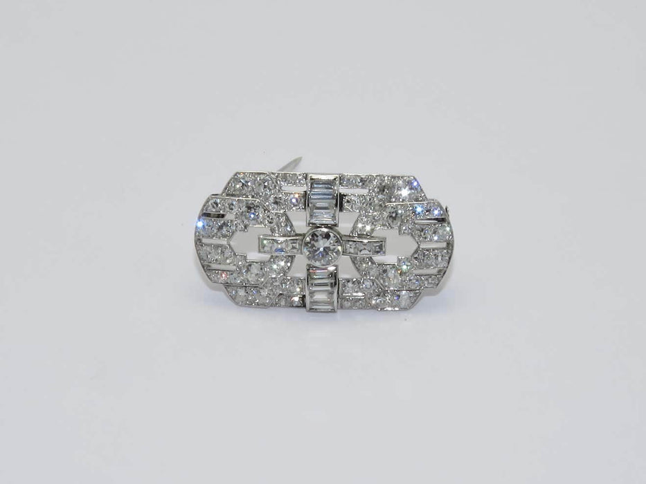 Broche Broche Art Déco Platine Diamants 58 Facettes 11627