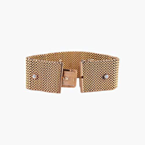 Bracelet Bracelet "manchette" or rose et diamants 58 Facettes