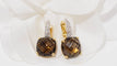 Boucles d'oreilles Boucles d'oreilles or jaune quartz fumé et diamants 58 Facettes 31309