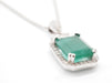 Pendant Emerald, diamond and white gold pendant chain 58 Facettes