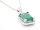 Pendentif Chaîne pendentif émeraude, diamants et or blanc 58 Facettes