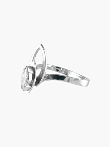 Bague 51 BAGUE OR BLANC DIAMANT 58 Facettes