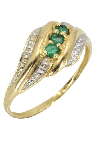 Bague 53 BAGUE MODERNE ÉMERAUDES 58 Facettes 052241