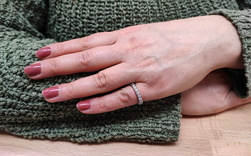 Bague 52 Alliance platine 23 diamants 58 Facettes ALL.PT.DT-959