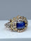Bague 51 Bague saphir non chauffé  diamants Epoque 19ème siècle. 58 Facettes AB271
