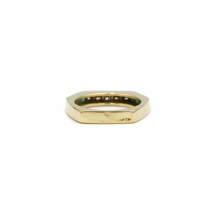 Bague 49 Triple bague Or jaune Diamants Emeraude Saphir Rubis 58 Facettes 240023R-24R-25R