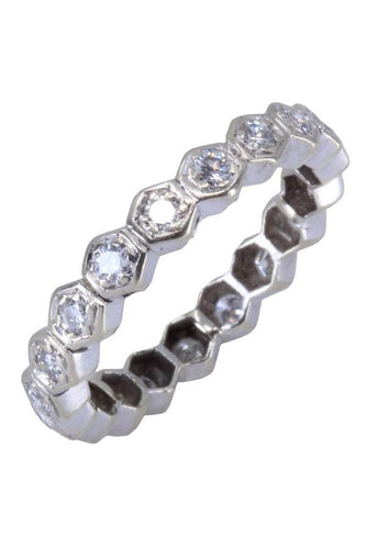 Bague 49 ALLIANCE OR BLANC & DIAMANTS 58 Facettes 067071