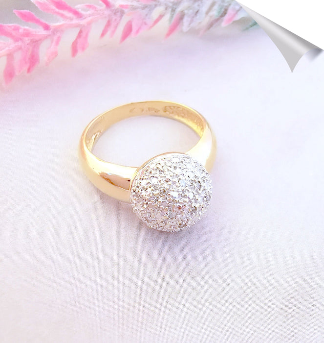 Bague Bague boule en diamants et or 58 Facettes AA 1543