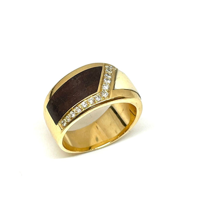 Bague Bague Ivoire, Bois et Diamants 58 Facettes