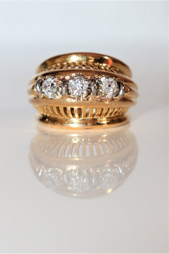 Bague Bague Rétro Trilogie de Diamants 58 Facettes 510